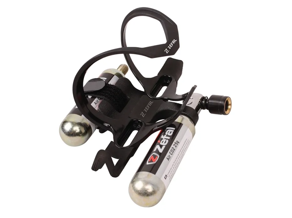 Zefal ZÉFAL Bottle cage Pulse Z2i Co2 Kit Black Composite, Strap: Nylon w. silicone. Incl. EZ Big Shot inflation & 2x25 g.
