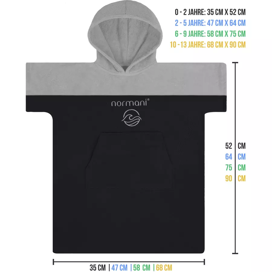 normani Kinder Badeponcho Puwai Schwarz