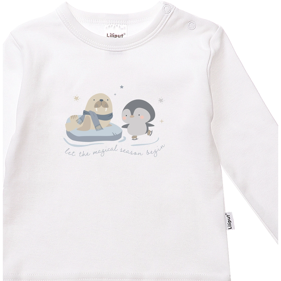 Liliput Langarmshirt Pinguin und Robbe weiss