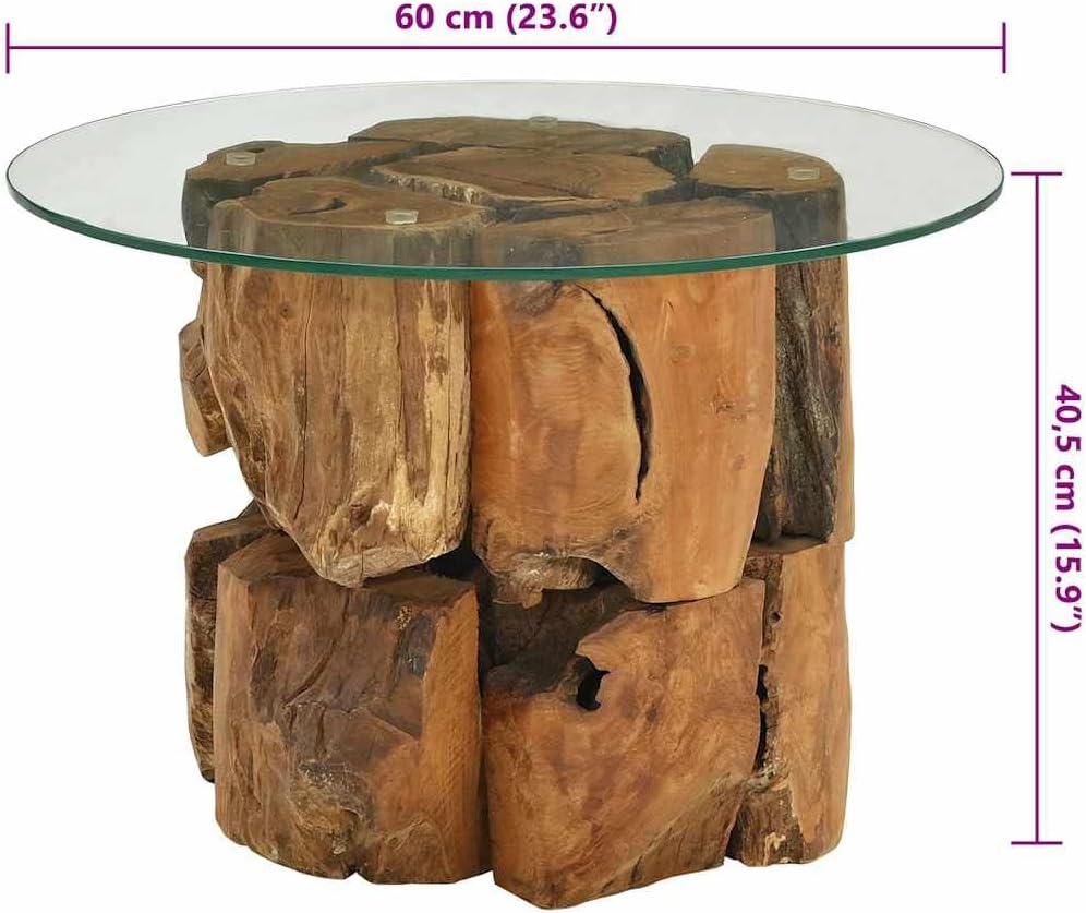vidaXL Massivholz Couchtisch 60 cm Beistelltisch Kaffeetisch Teak Treibholz