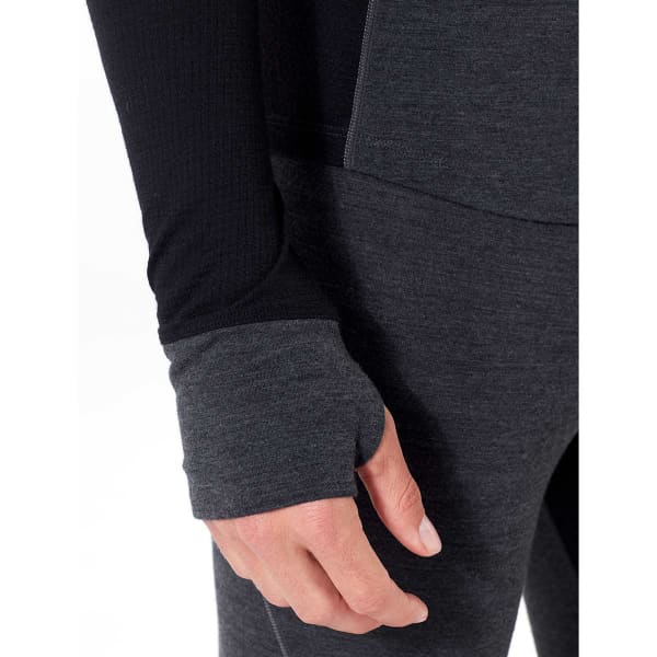 T-shirt thermique ICEBREAKER MENS 260 ZONE LS HALF ZIP JET HEATHER/BLACK