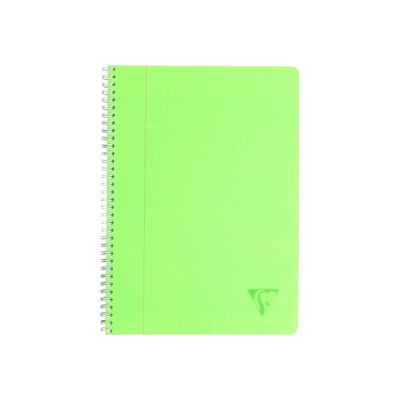 Clairefontaine Linicolor - Cahier polypro à spirale 17 x 22 cm - 100 pages - grands carreaux (Seyes) - disponible dans différentes couleurs