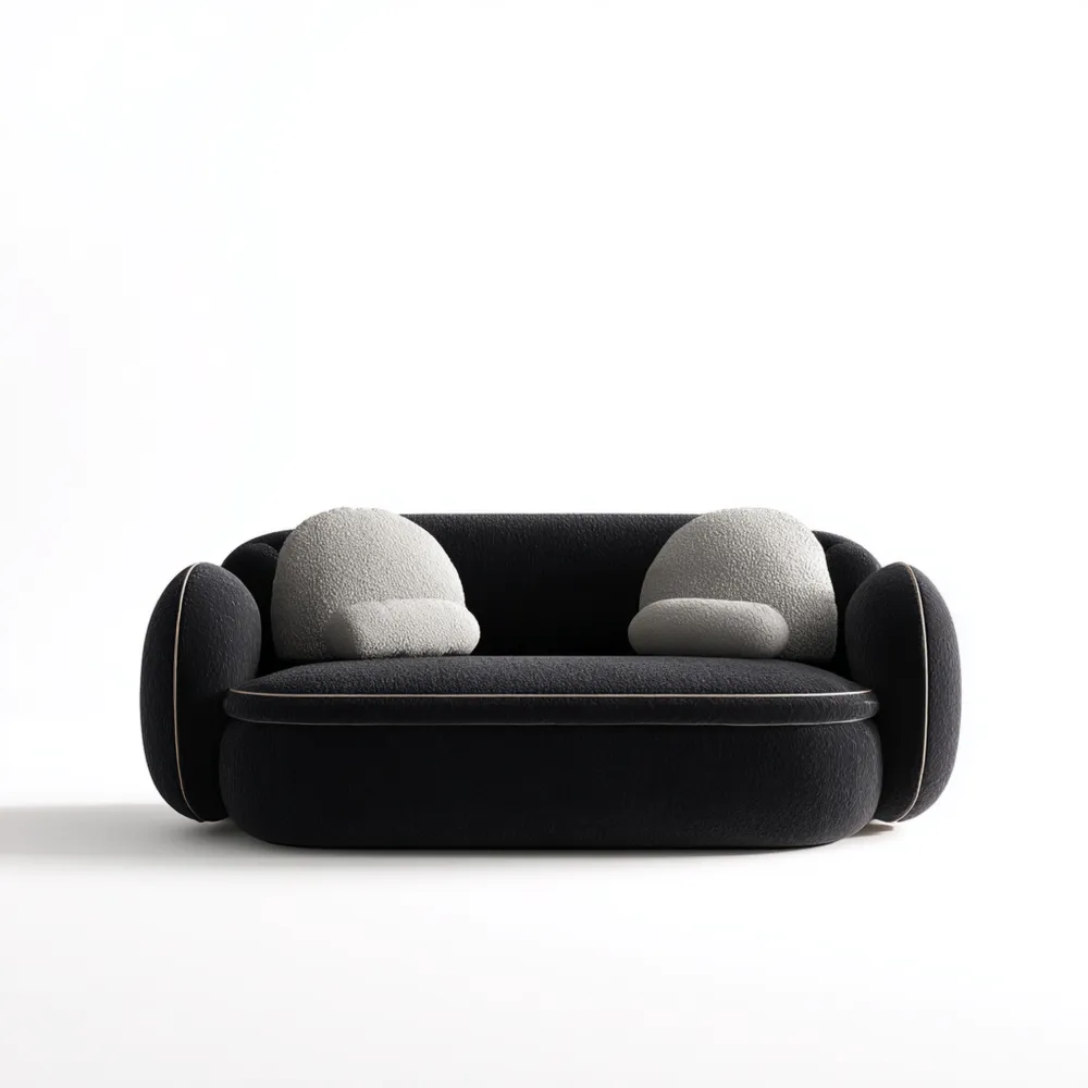 2-Sitzer-Sofa Stoff 150x85x75 cm – Schwarz/Grau – Modernes Design