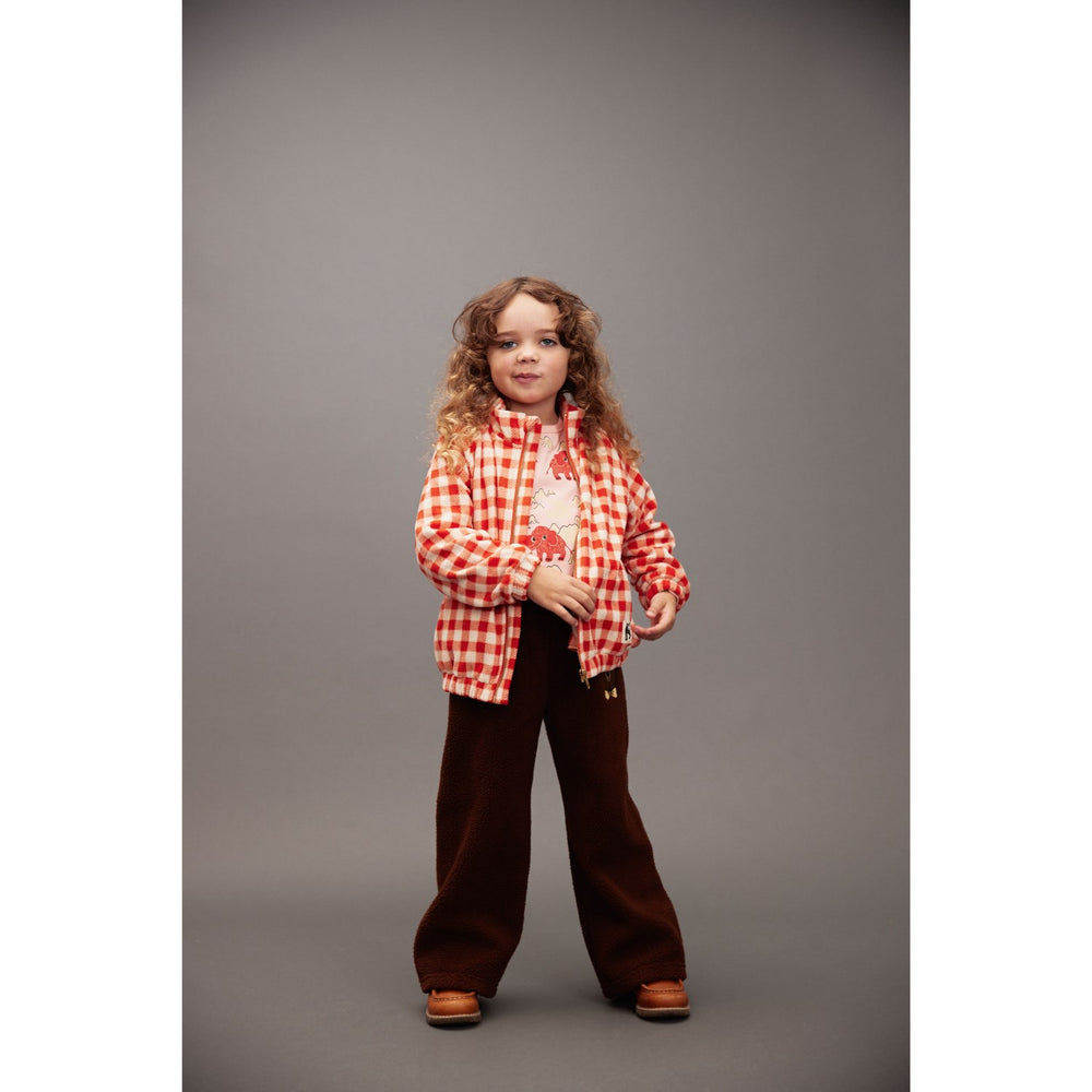 Køb Mini Rodini Red Gingham AOP Fleece Jakke