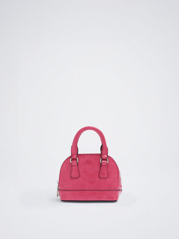 Mini bolsa com estampa animal - Rosa