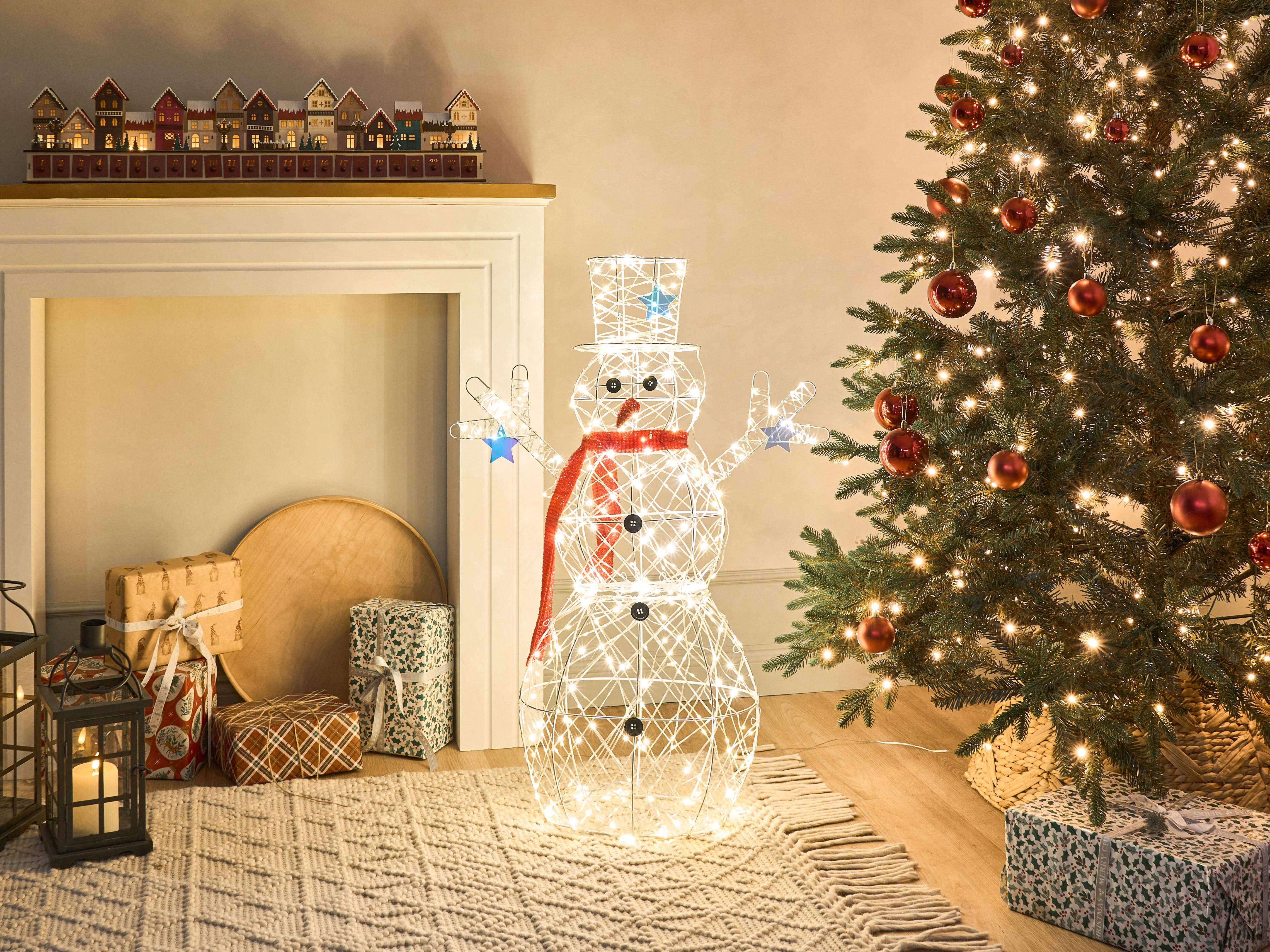 Buitendecoratie LED VASMAN Sneeuwpop 93 cm Wit