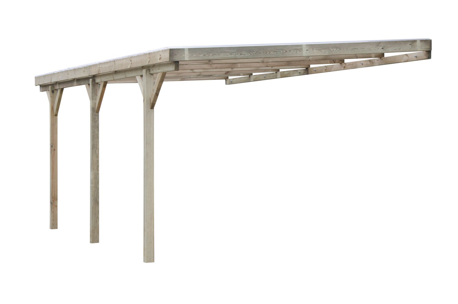 Carport garage dak 3x5,24 m - 15 m2 - PVC bekleding