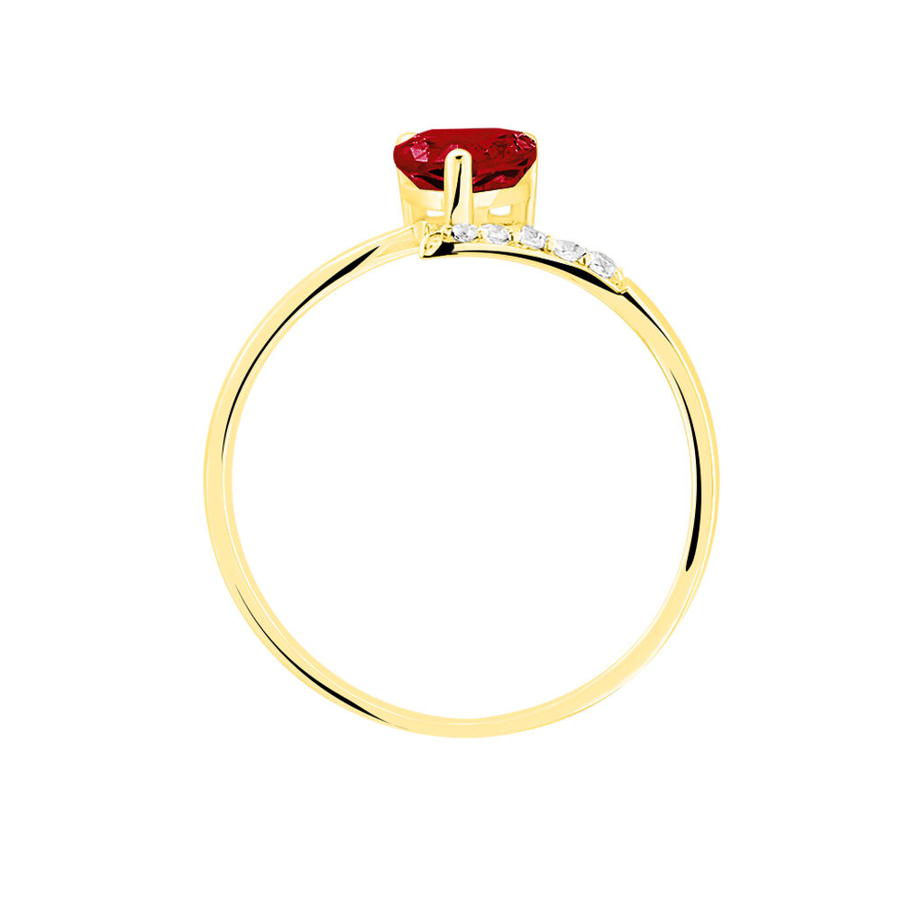 Bague Eva Or Jaune Grenat Et Diamant
