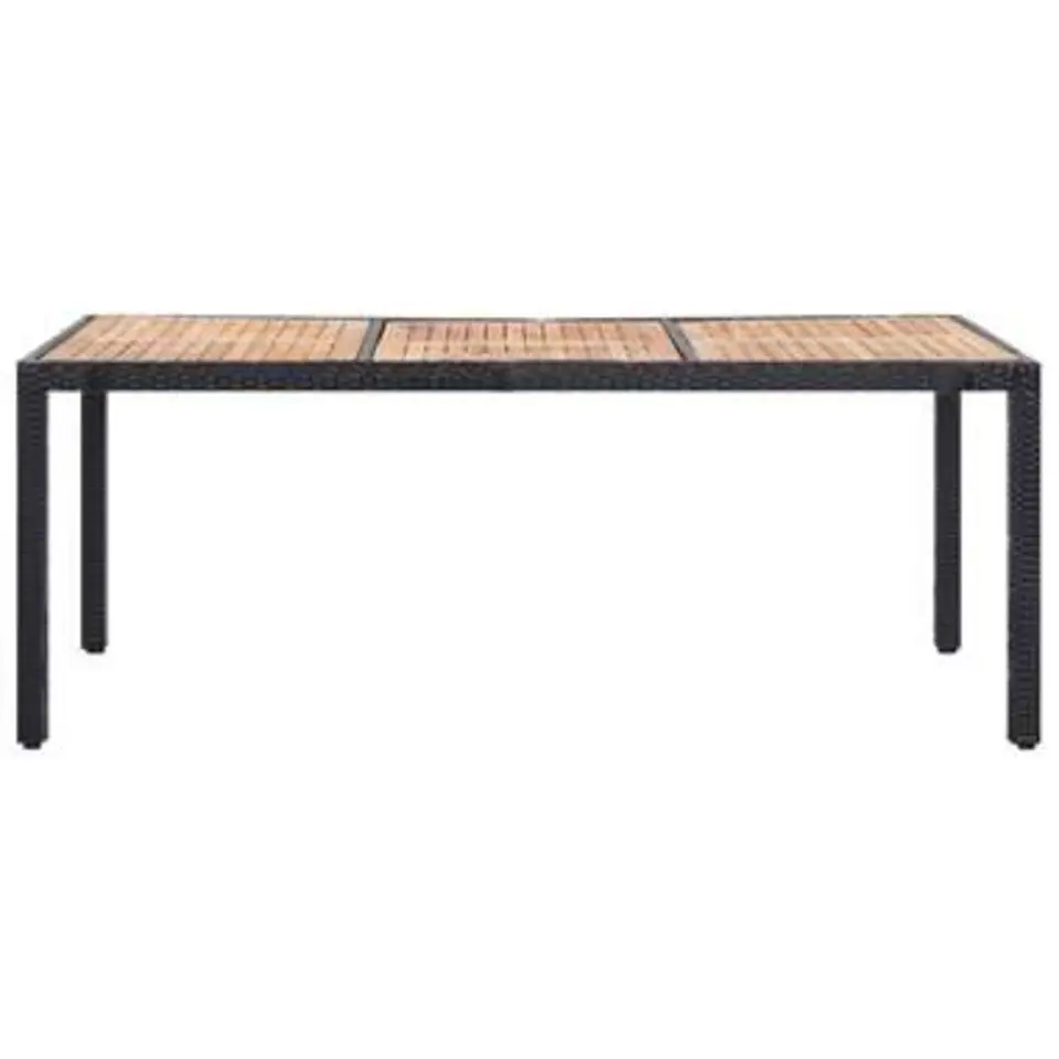 vidaXL - Tuinset - Zwart - Poly rattan - 190 cm tafellengte