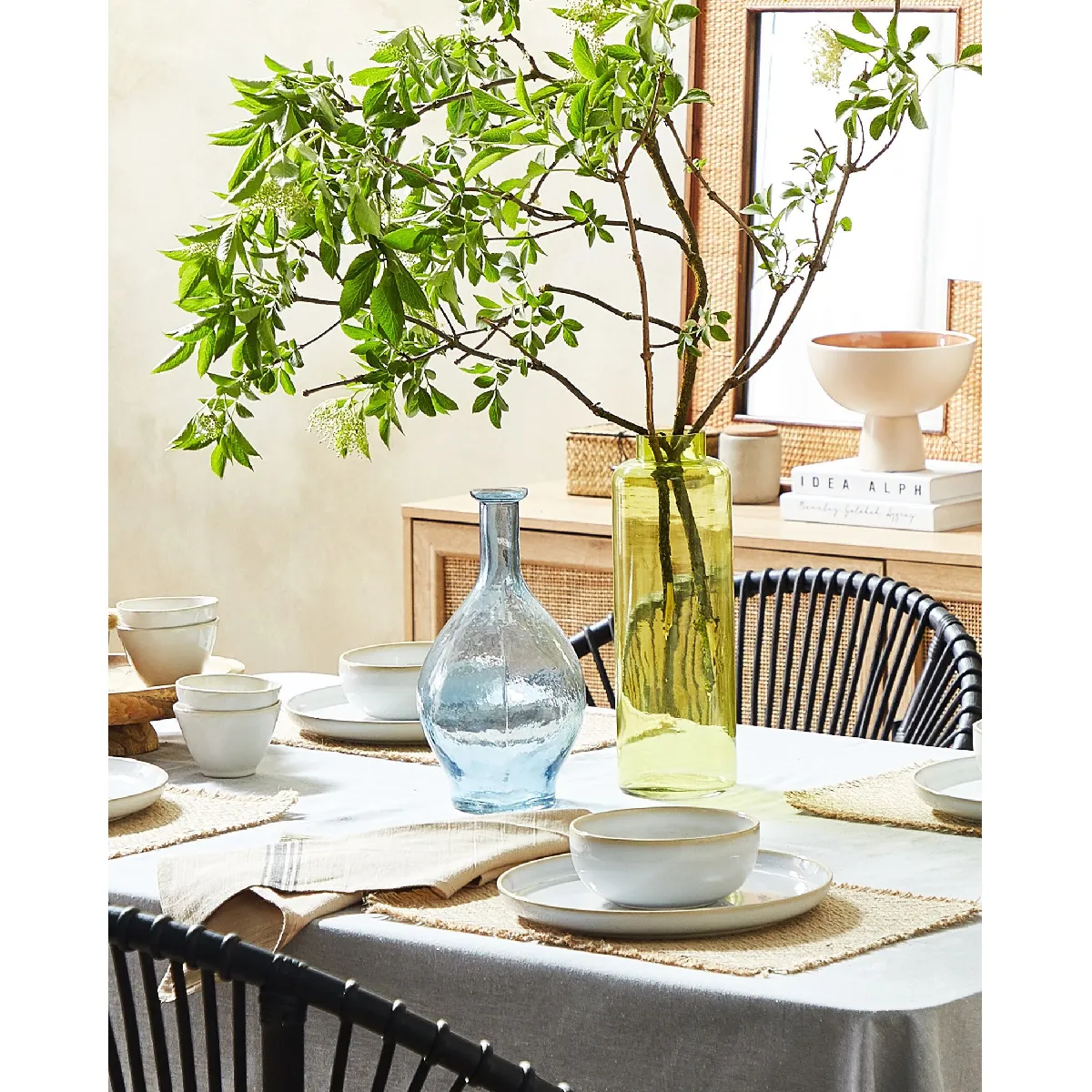 Beliani Vase Makhani - Verre Vert Citron