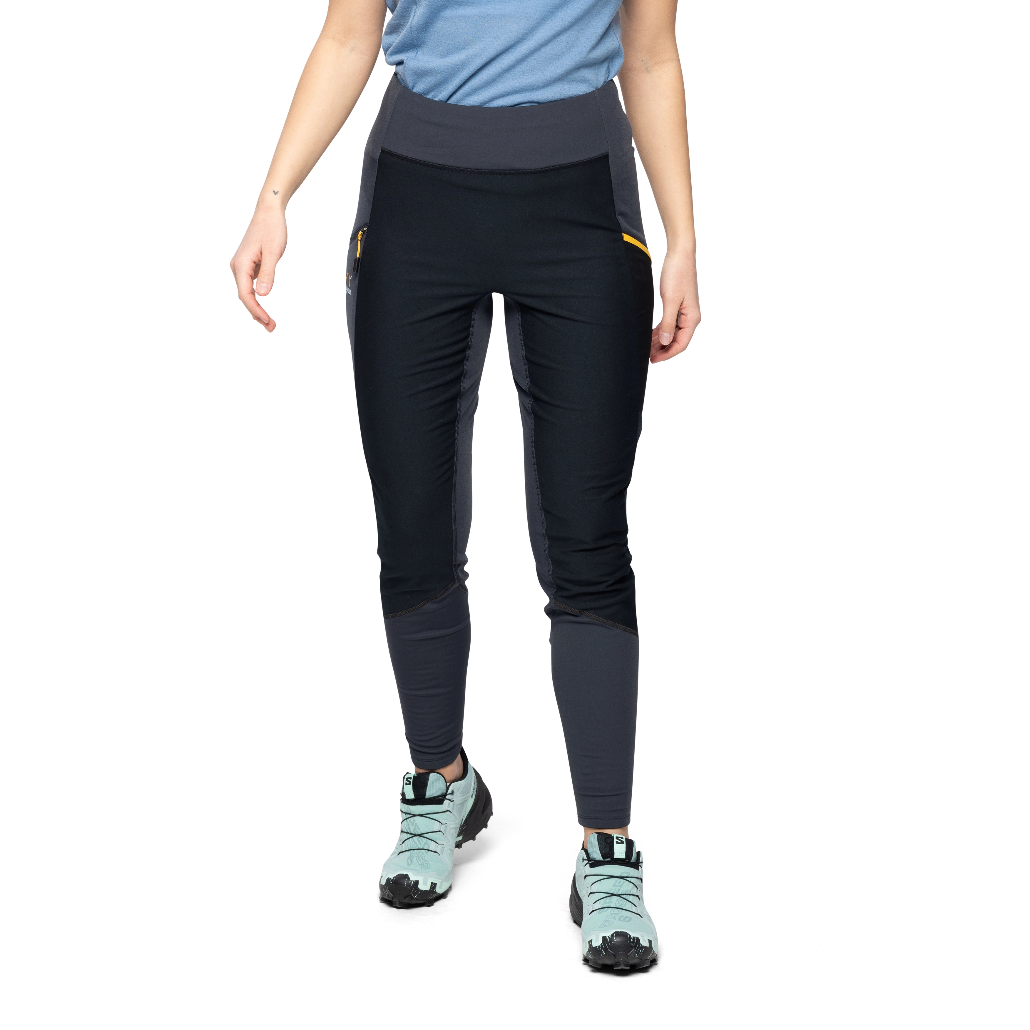 Y LightLine Fast Winter Tights Women Dark Shadow Grey / Black