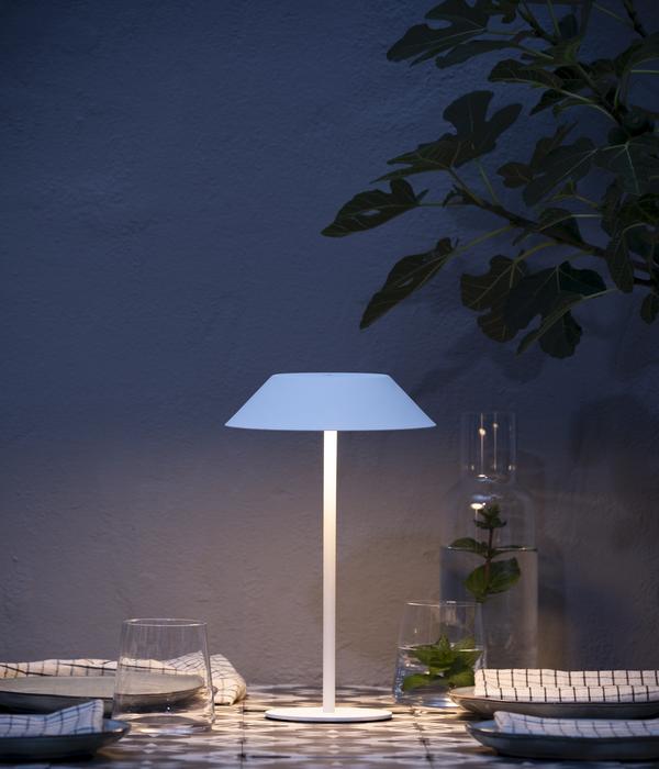 Dehner Akkuleuchte Adina, ca. Ø18/H30 cm
