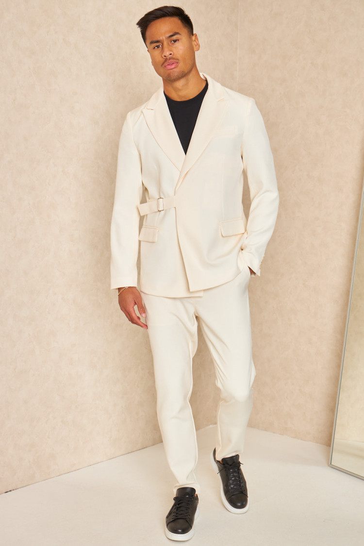 Costume 2 pièces blazer + pantalon blanc cassé