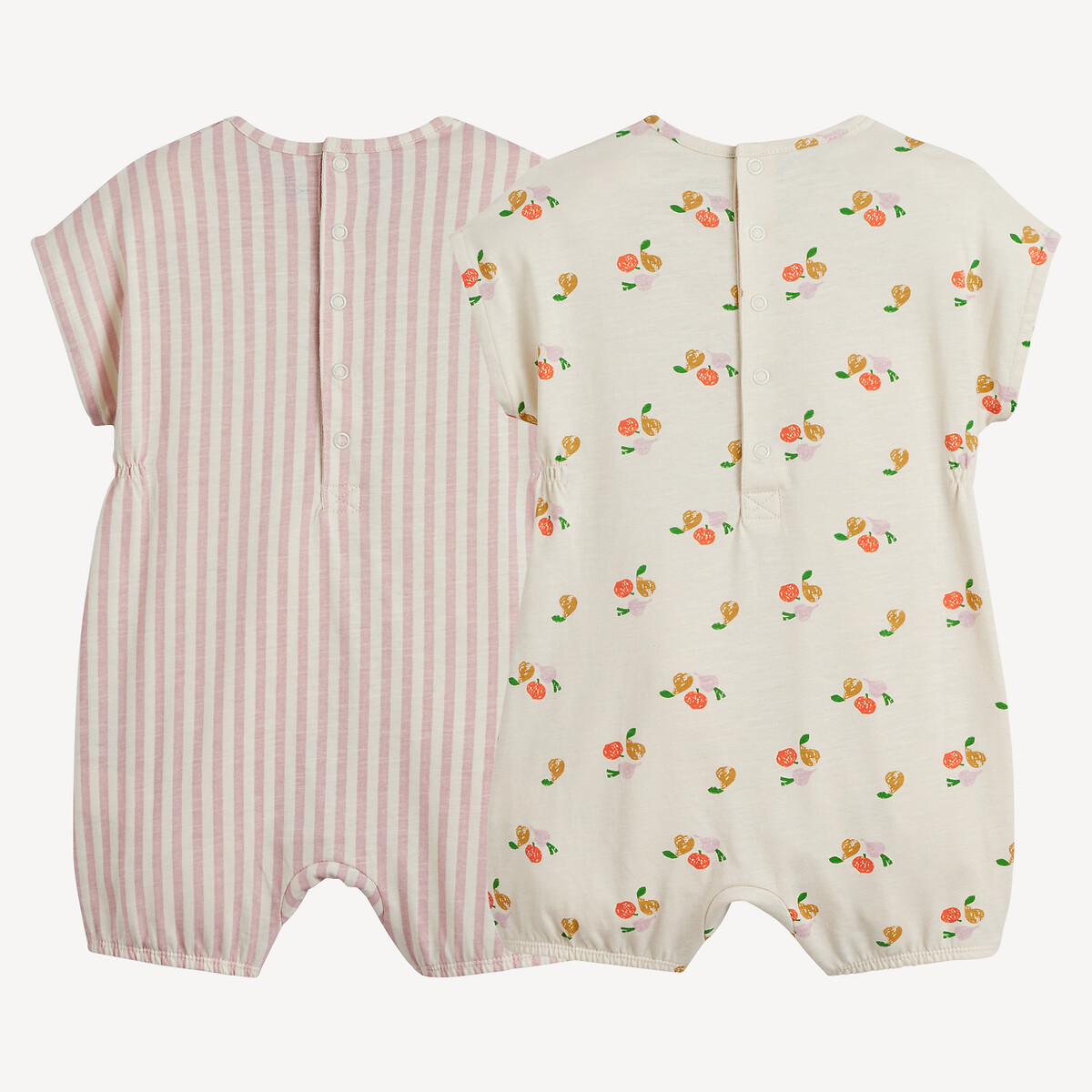 COLEÇÃO LA REDOUTE<br>Conjunto de 2 shorts combinados, com estampas listradas e de frutas