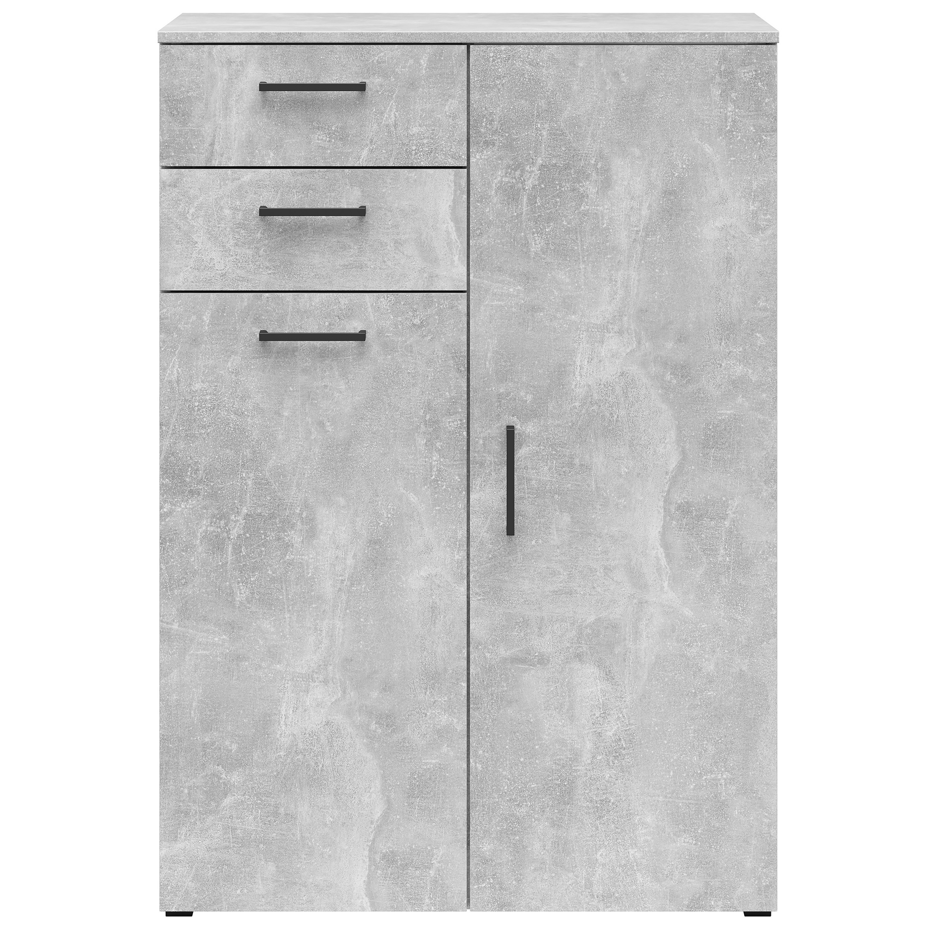Kommode - Betonoptik - 2 Türen - 2 Schubkästen - 80 cm