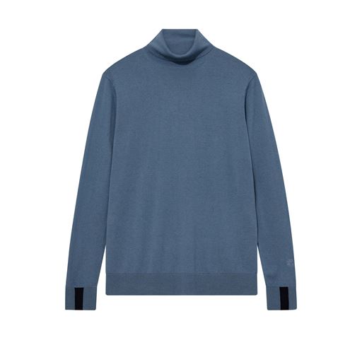 Mos Mosh Gallery Adam Soft Roll Neck Striktrøje, Ocean Blue, XXL