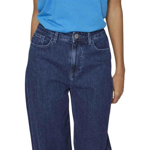 Vila - VIFREYA HW WIDE PRESS JEANS Azul