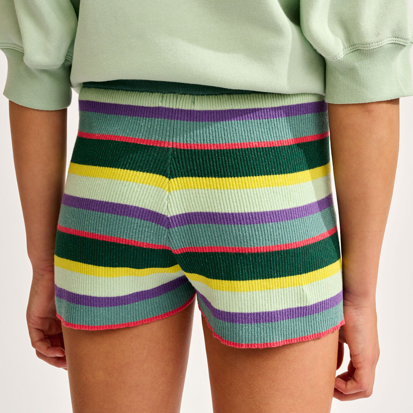 Bellerose Short tricoté Gemin rayé multicolore