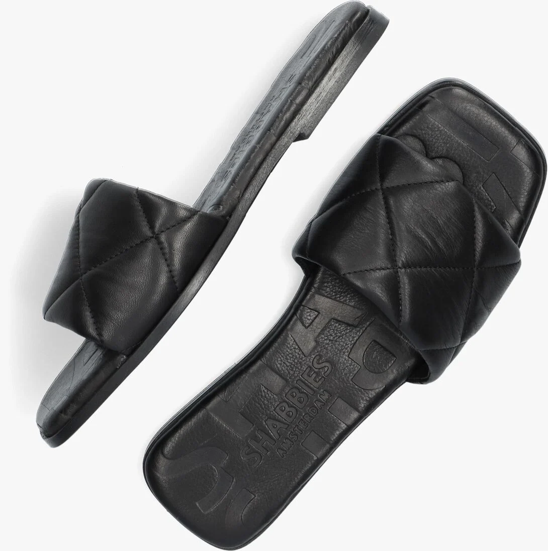 SHABBIES zwarte shabbies slippers 170020248