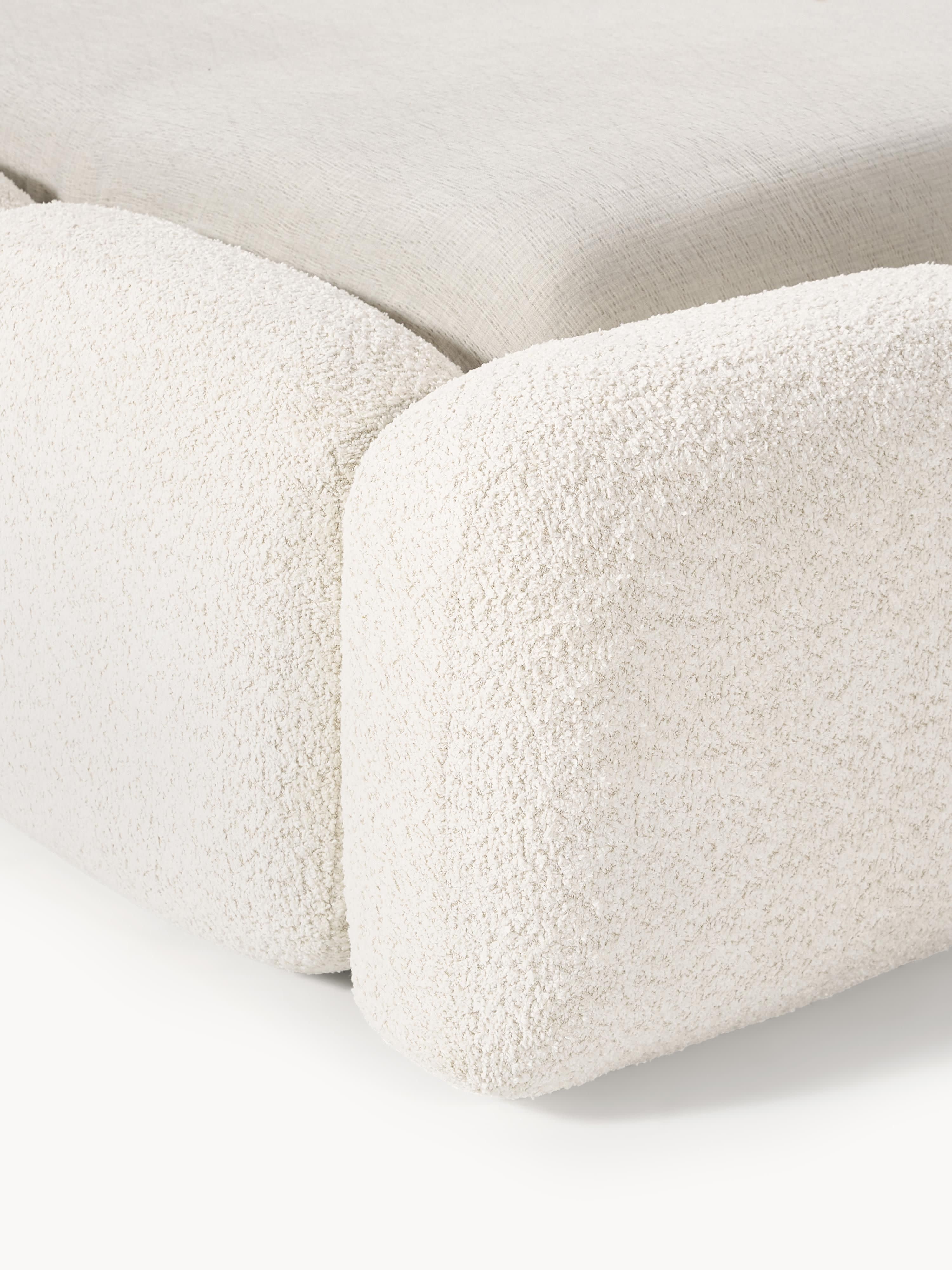 Gestoffeerd bed Tayla van teddy bouclé met opbergruimte