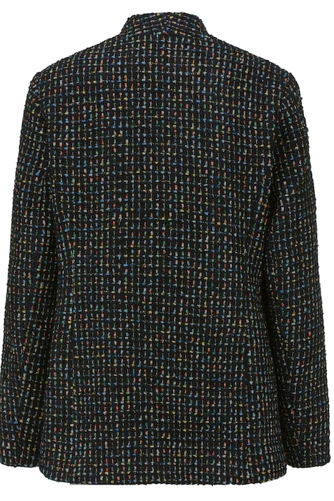 Bouclé-Blazer, figurumspielend, Multicolor-Muster, Schmuckknöpfe