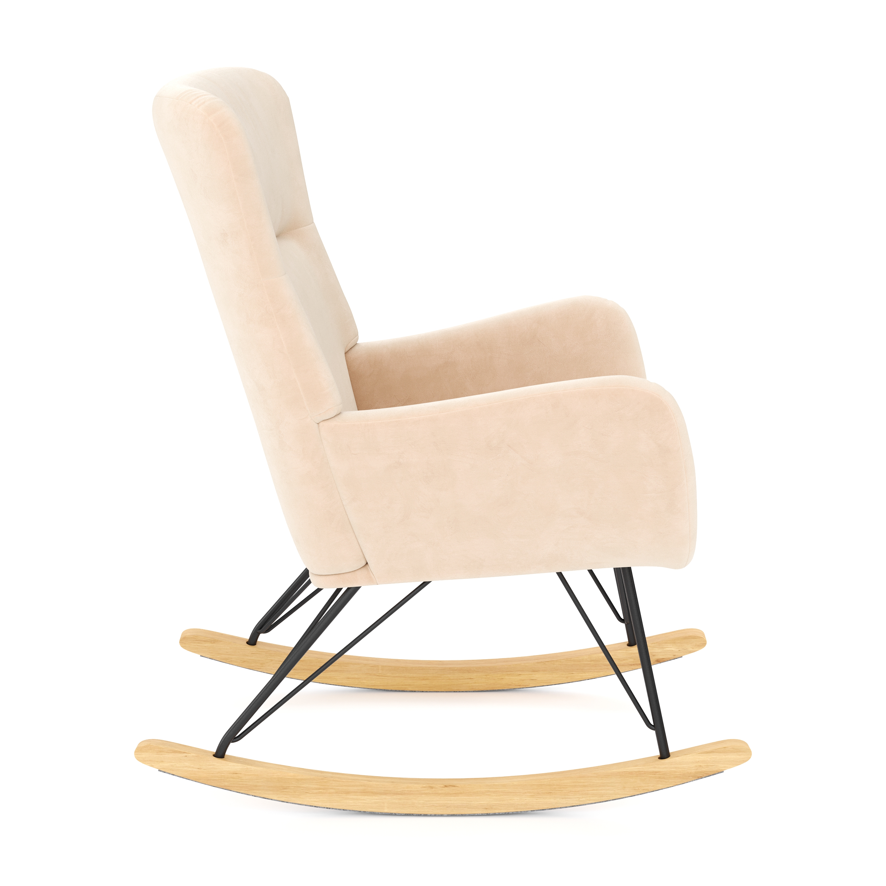 Schaukelstuhl Samt COMY beige