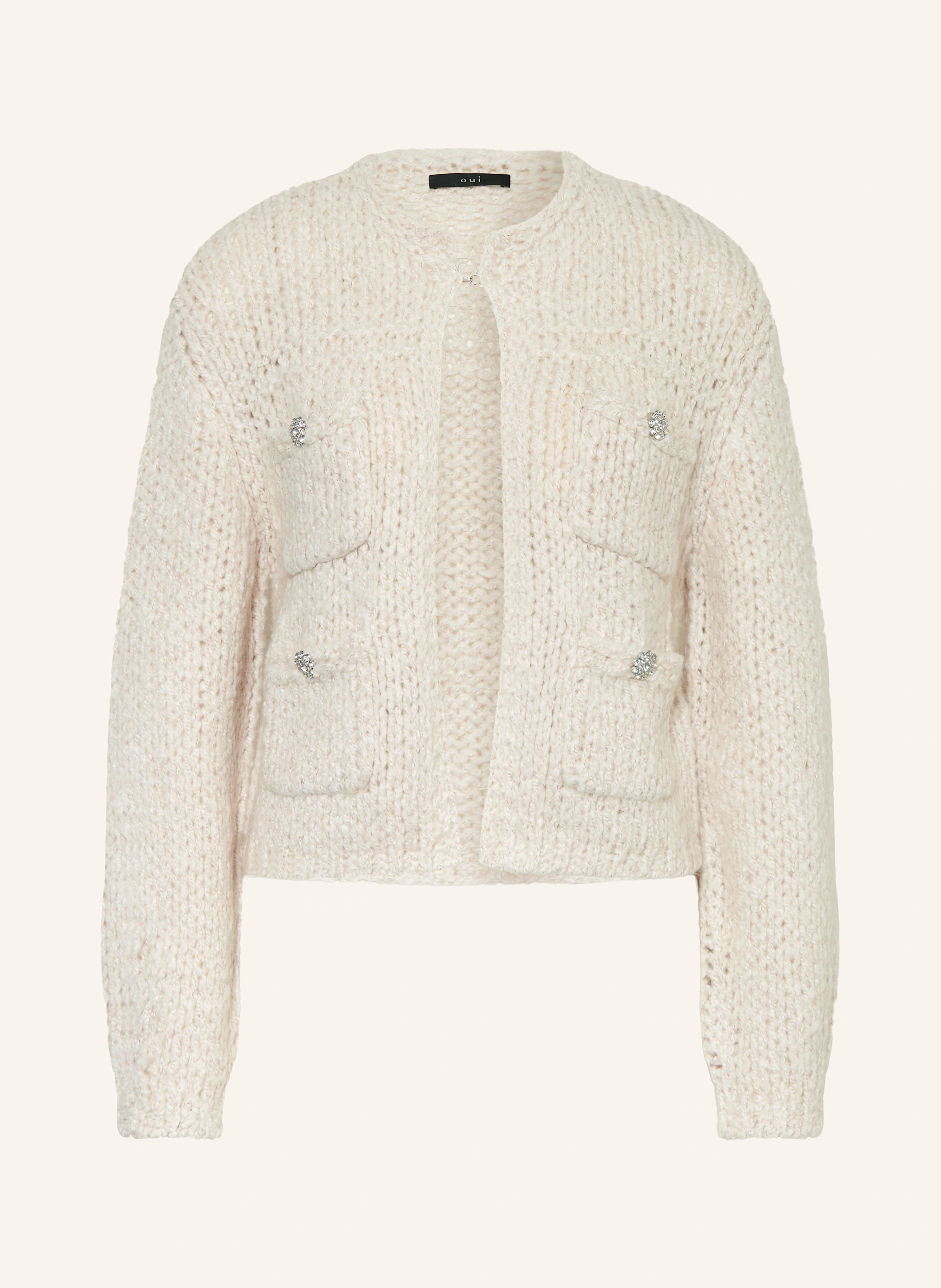 oui Strickjacke mit Schmucksteinen