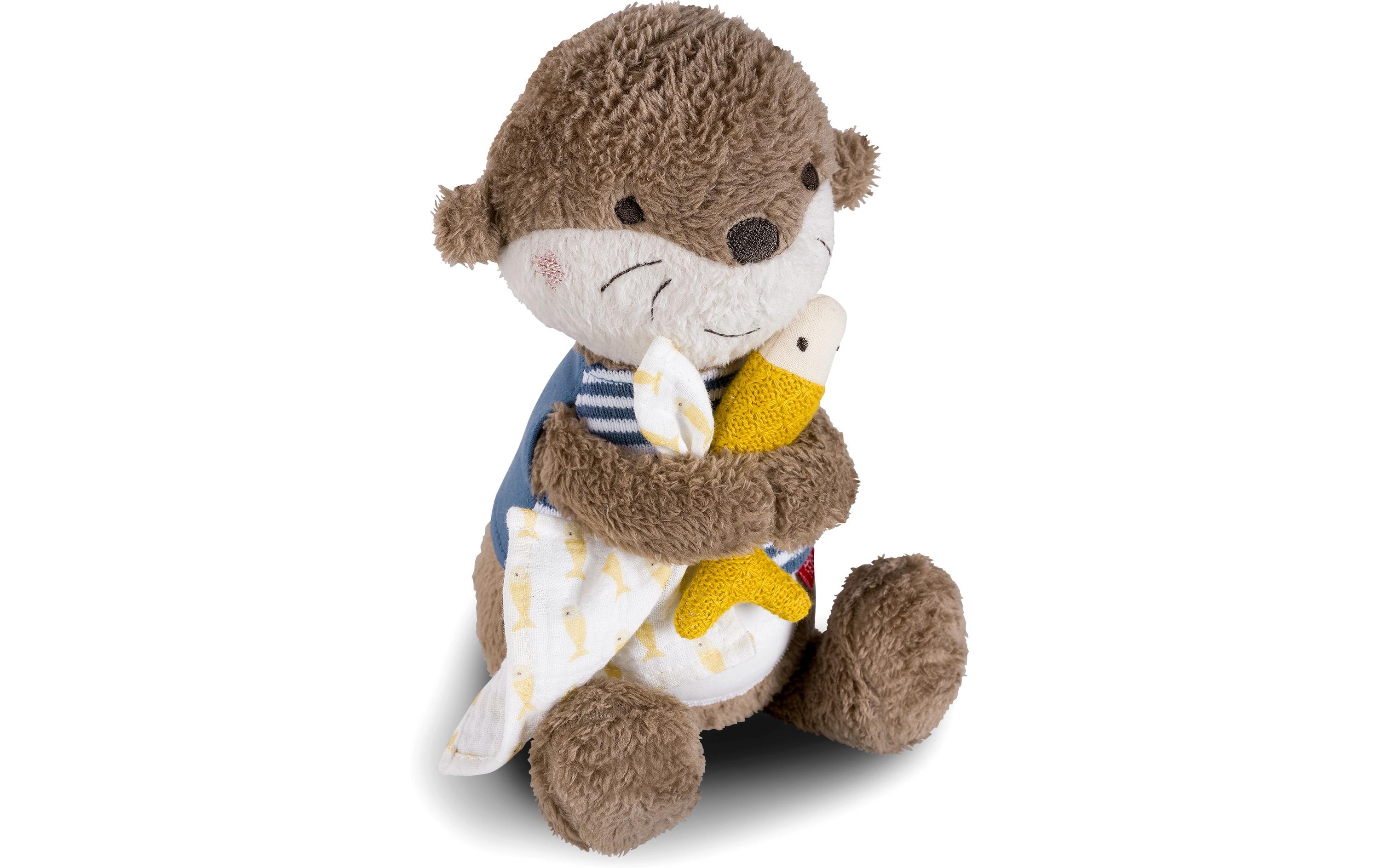 Nachtlicht OtterSchlummerlicht, Einschlafhilfe und Kuscheltier mit Glow-in-the-dark Bestickung