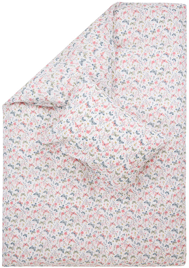 Vårdugg kreppsengesett 140x200 cream/rosa