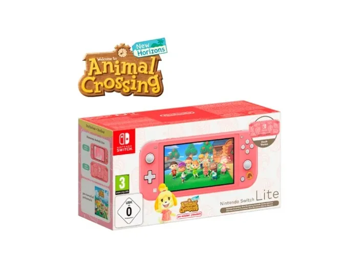 Nintendo Switch Lite - Timmy & Tommy Aloha Edition - håndholdt spillekontrolenhed - Koral - Animal Crossing: New Horizons