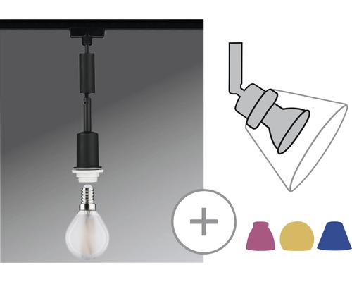 Paulmann URail hanglamp, 1-lichts, DecoSystems, zwart/mat, 230V