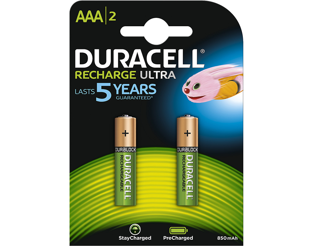 CONJUNTO DE PILHAS RECARREGÁVEIS DURACELL HR03 AAA ACTIVE CHARGE 2 UNIDADES