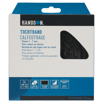 Handson tochtband O-profiel siliconen zwart 3 meter 2 stuks