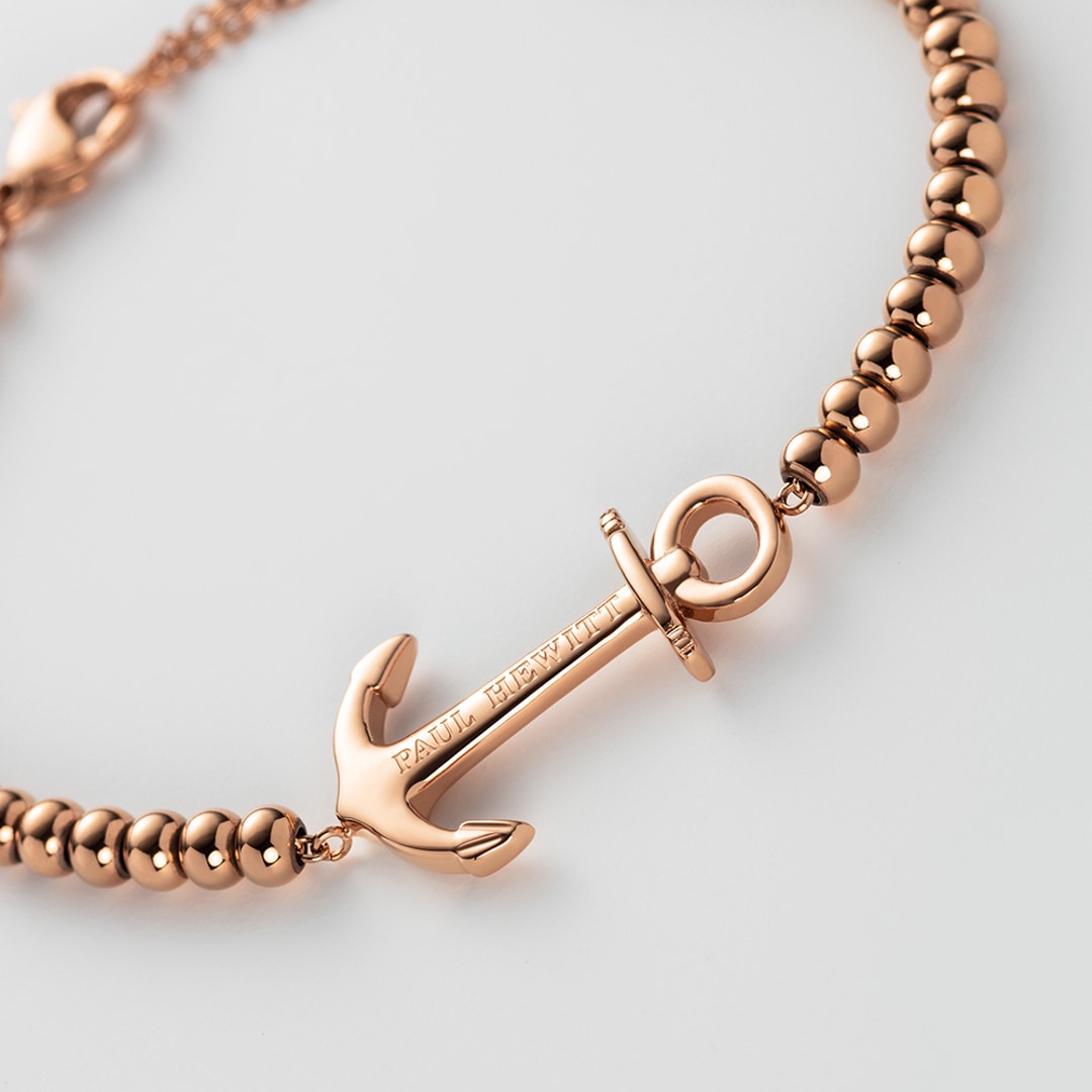 Paul Hewitt Armkette Anchor Beads Marinium Ocean Steel Rosé