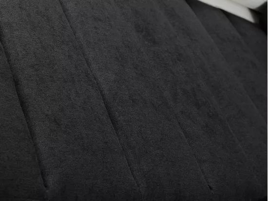 Canapé d'angle convertible en tissu et simili MIRABEAU - Bicolore noir/blanc - Angle gauche