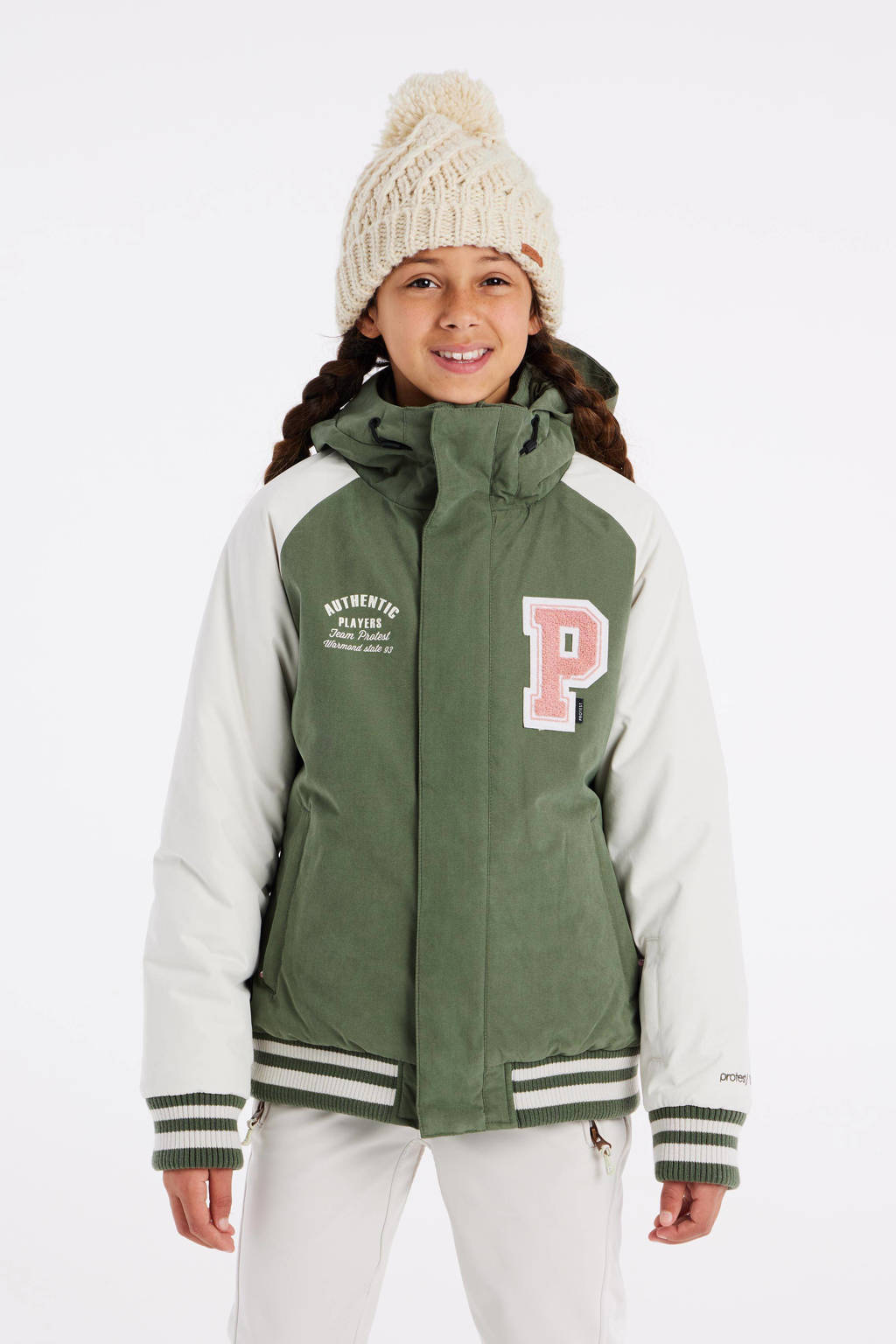 Protest ski-jack PRTCATBIRD JR groen/ecru