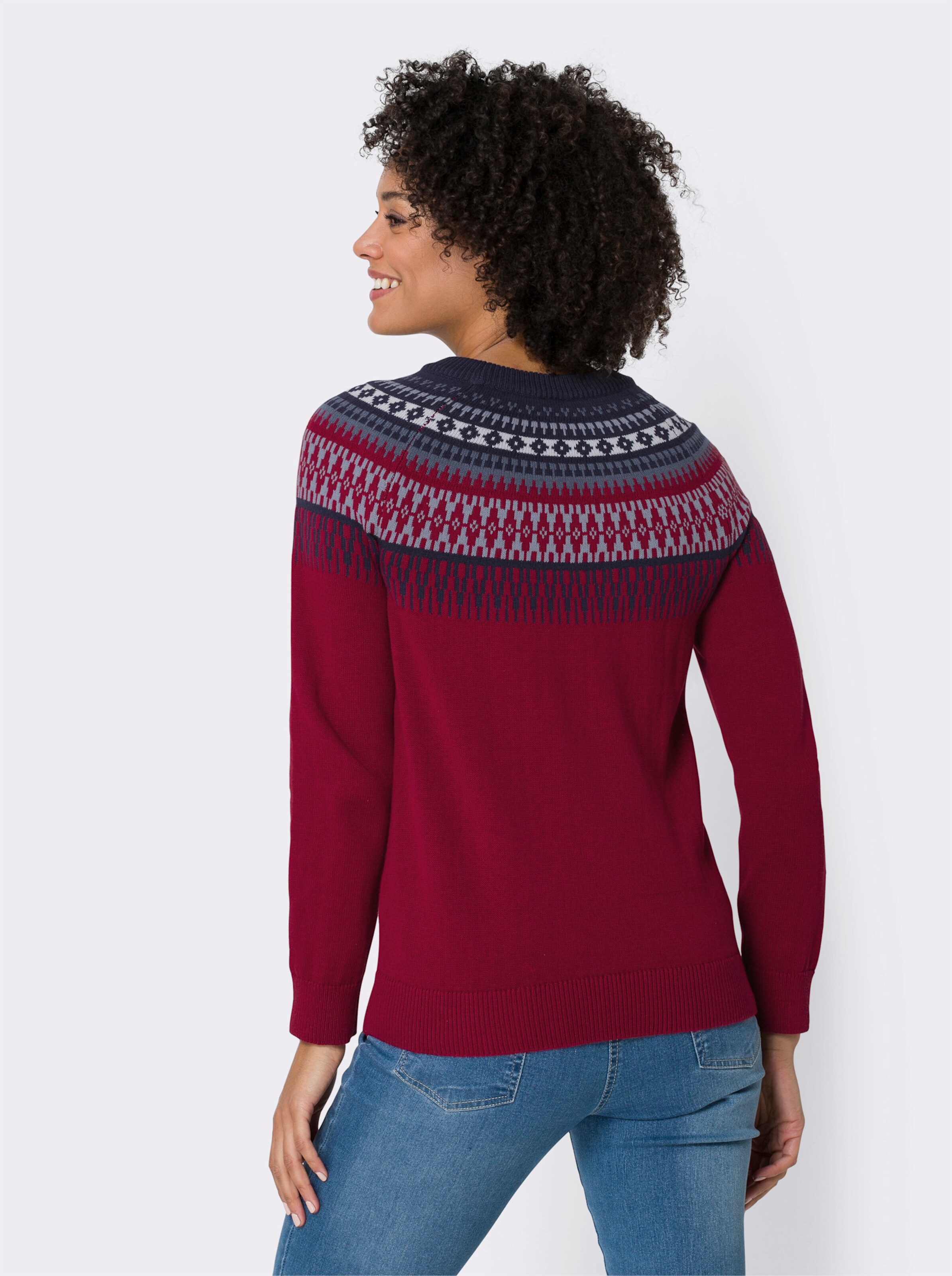 Norwegerpullover im Jacquard-Strick