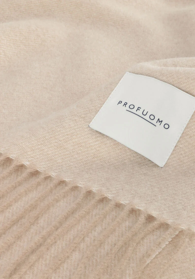 PROFUOMO beige profuomo sjaal scarf lambswool