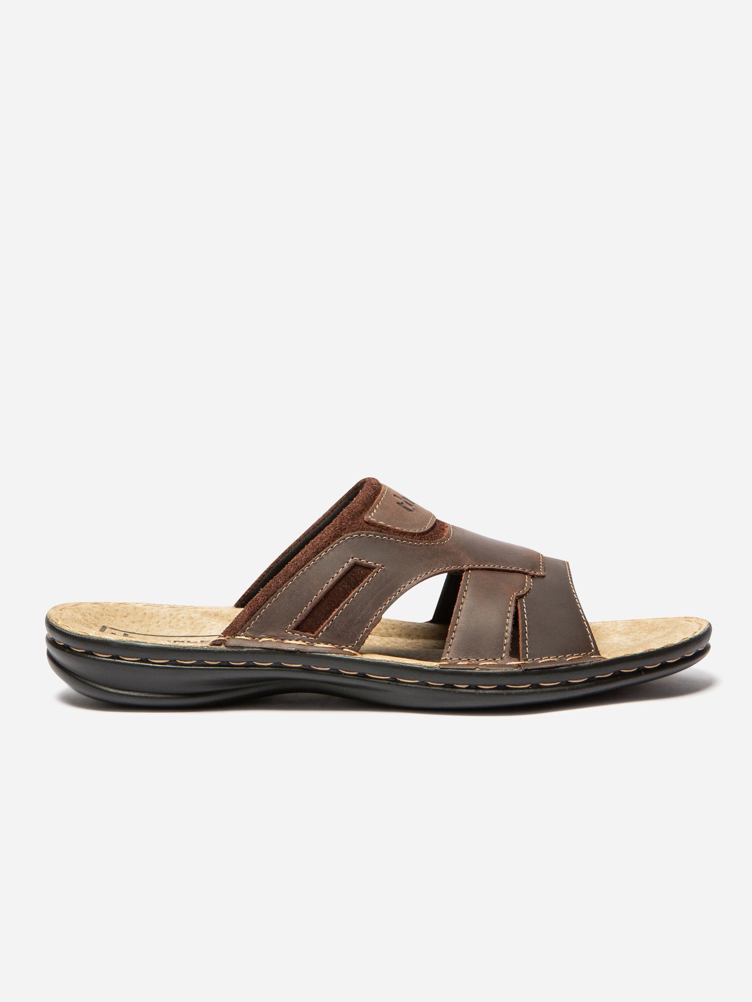 Mules Homme Confort Dessus Cuir Marron