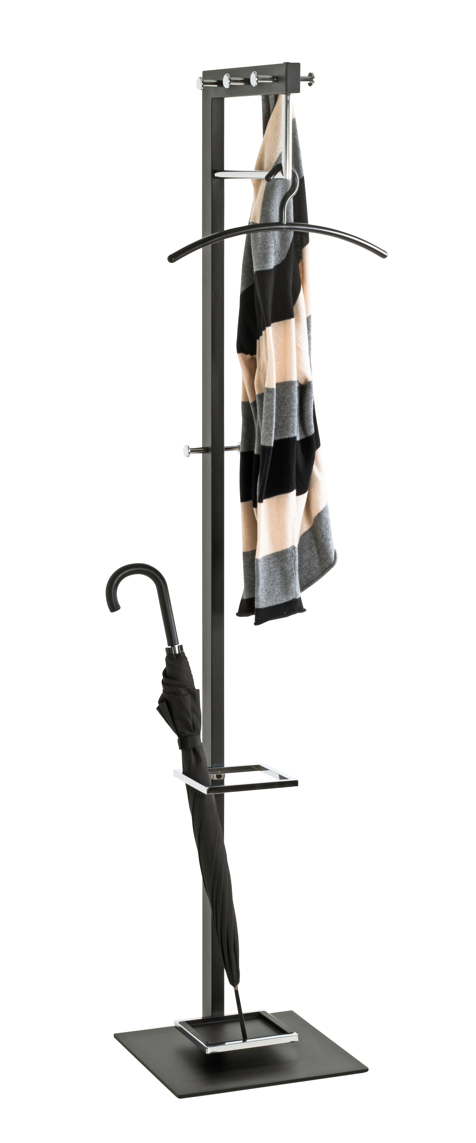 Garderobenständer 35 x 175 cm schwarz/chromfarbig