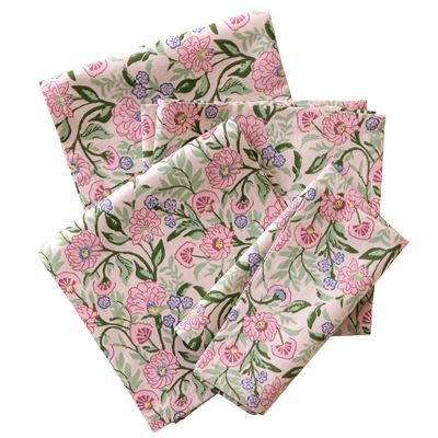Nappe coton motif fleuri