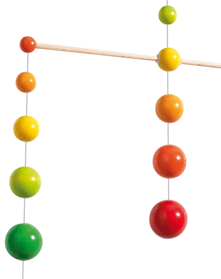 Holz-Mobile Regenbogenbälle