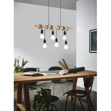 Eglo hanglamp Townshend eiken 110x100 cm (hxl)