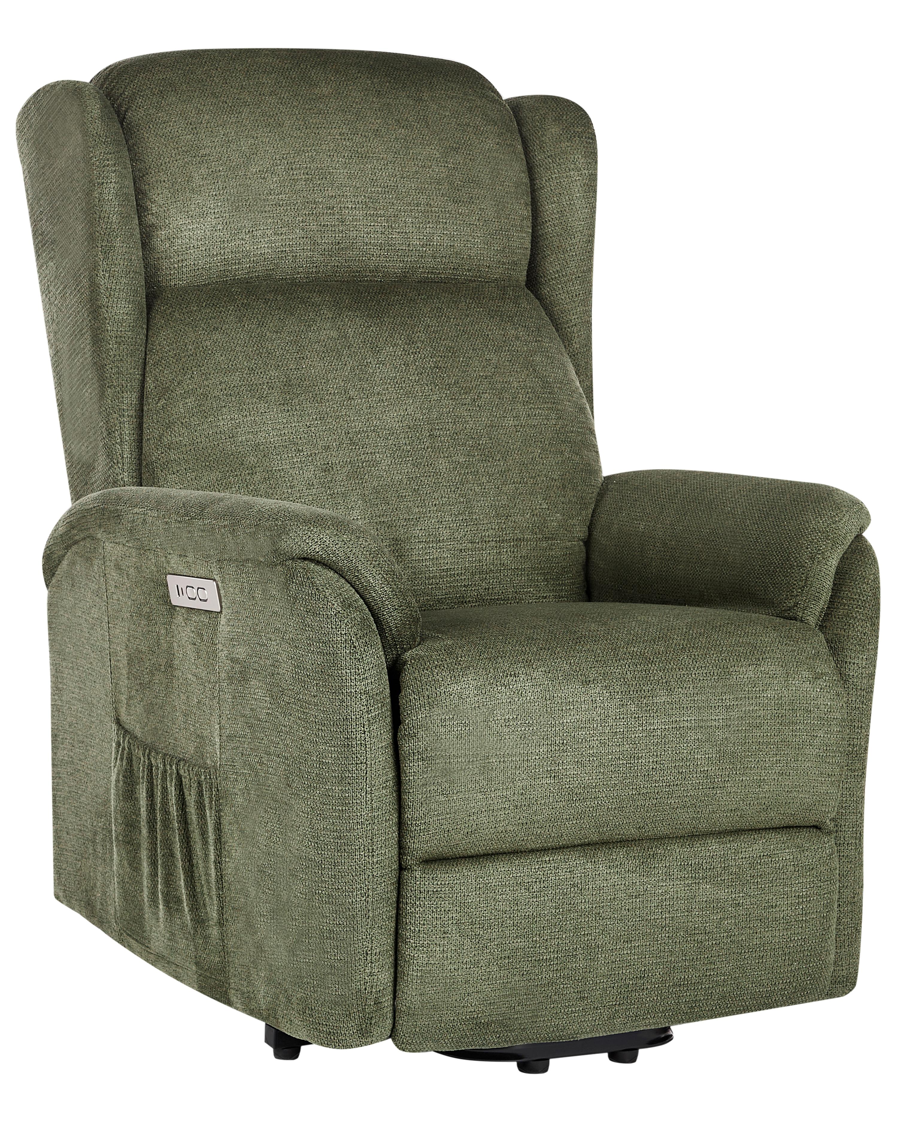 Elektrische relaxfauteuil ELEGY inclusief voetensteun Stof Groen