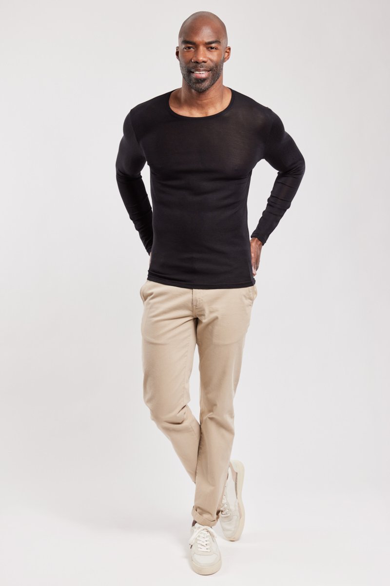 T-shirt manches longues - laine et soie