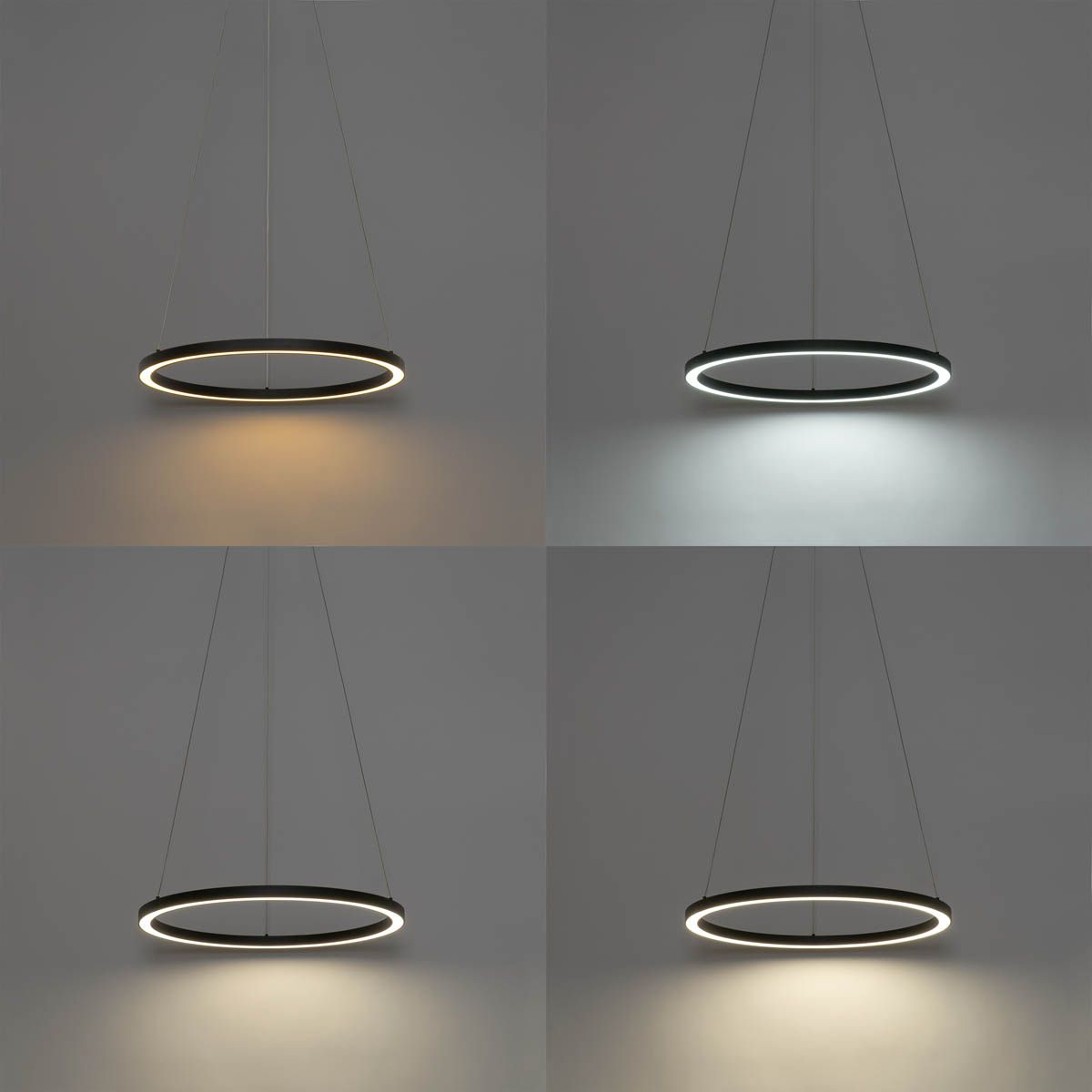 Smart hanglamp zwart 60 cm incl. LED en RGBW  - Girello