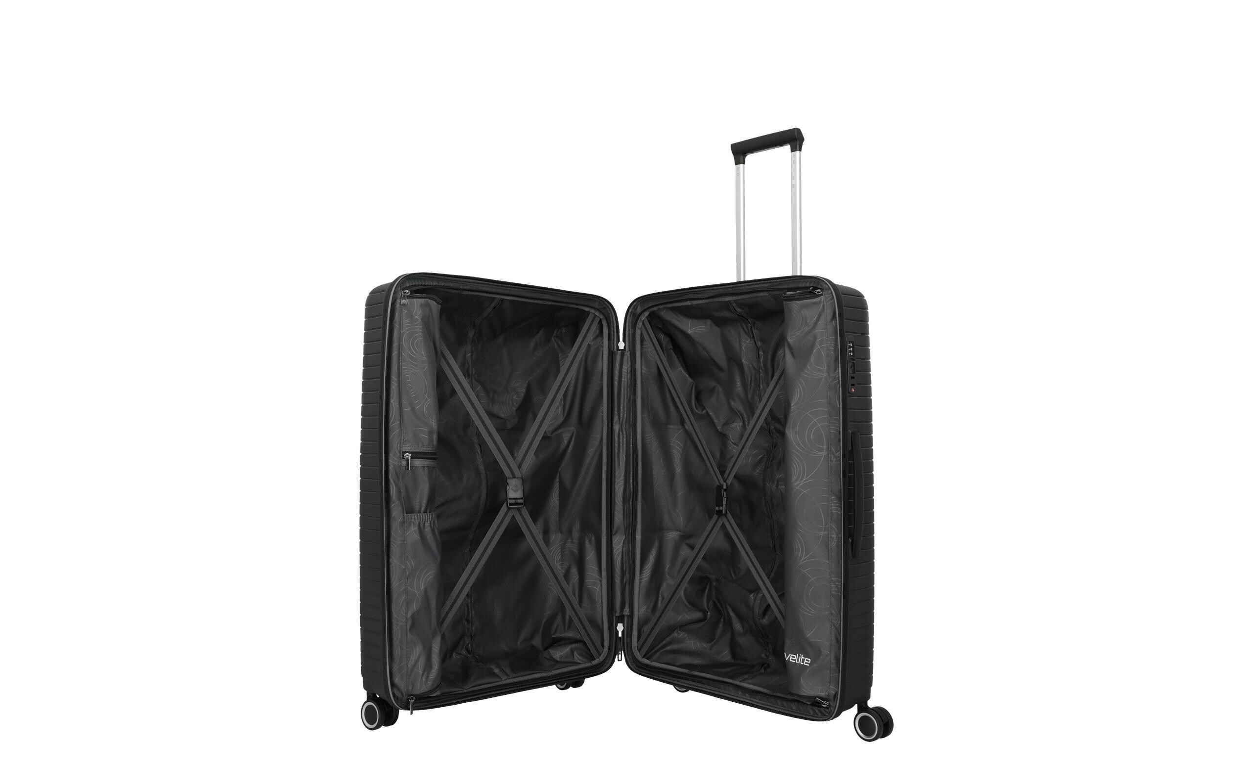 Reisekoffer ORBITA Trolley, L SchwarzDer kompakte Begleiter für bunte Reisen
