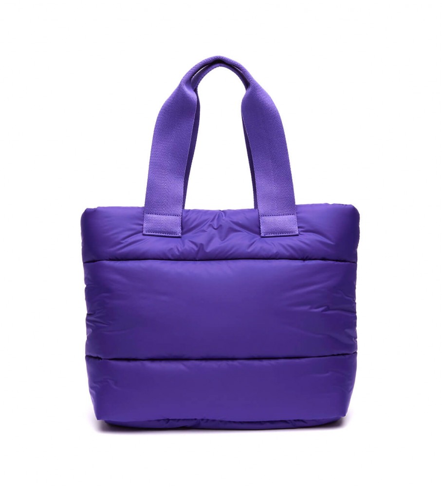 Bolsa tote acolchoada Lacoste Puffy Croc, azul