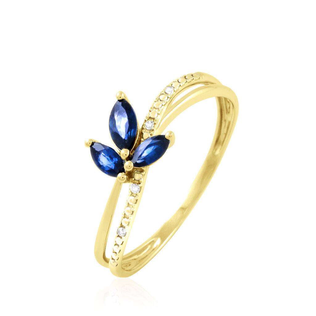 Bague Angie Or Jaune Saphir Et Diamant