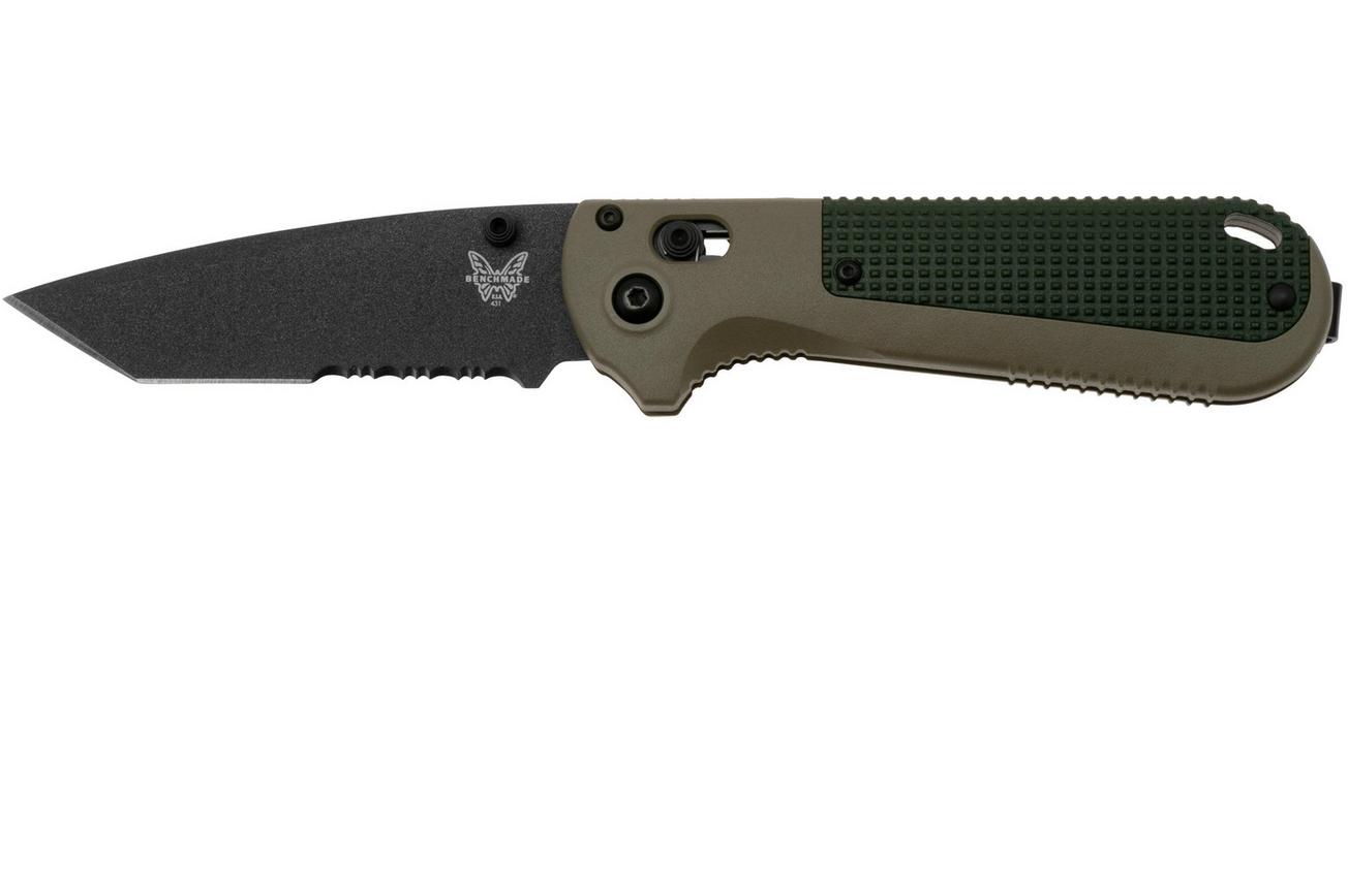 Benchmade Redoubt 431SBK-1, Serrated Black Tanto CPM-D2 , Green Grivory, zakmes